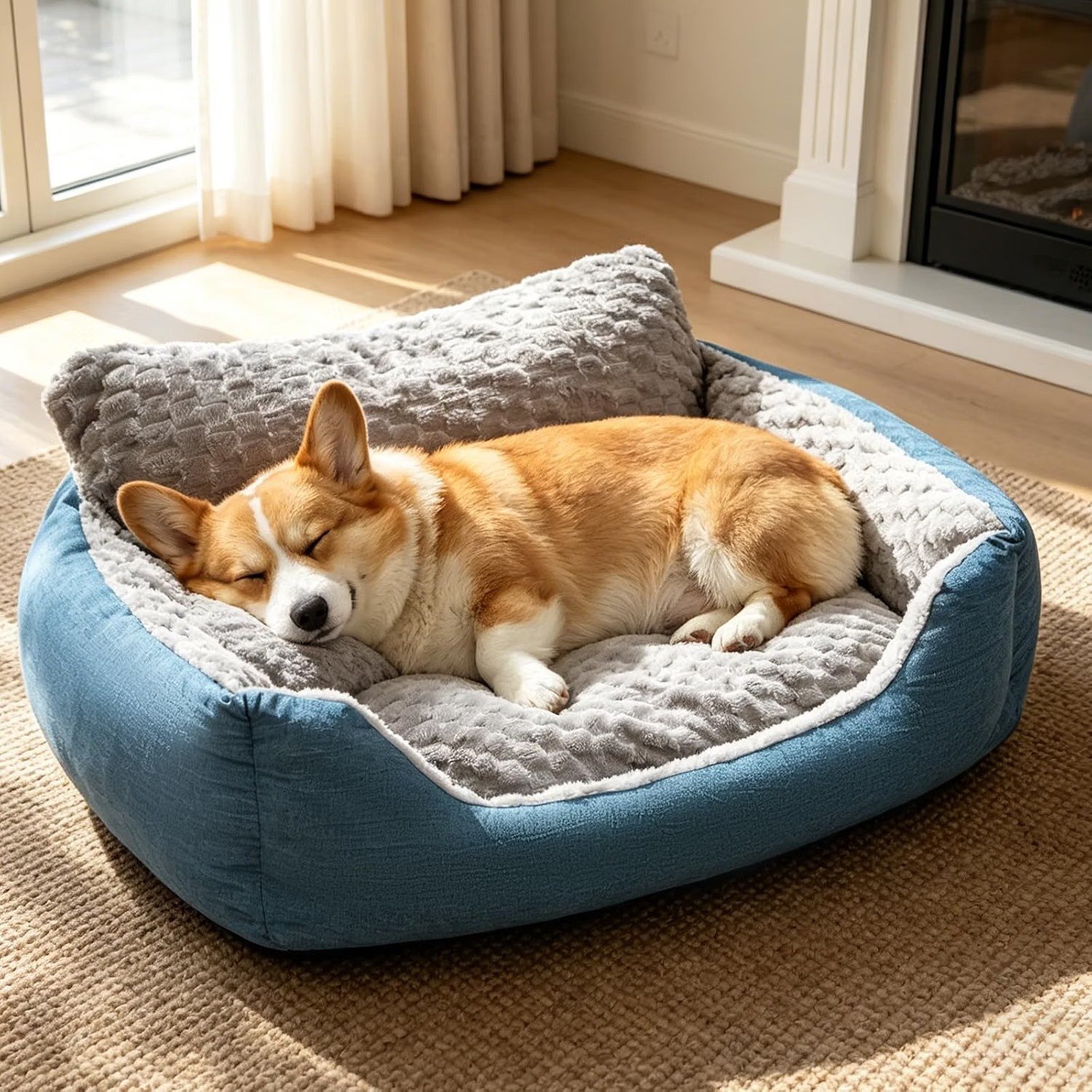 NOFKYNOXA Orthopedic Bolster Sofa Bed for Dogs Recovering from Surgery