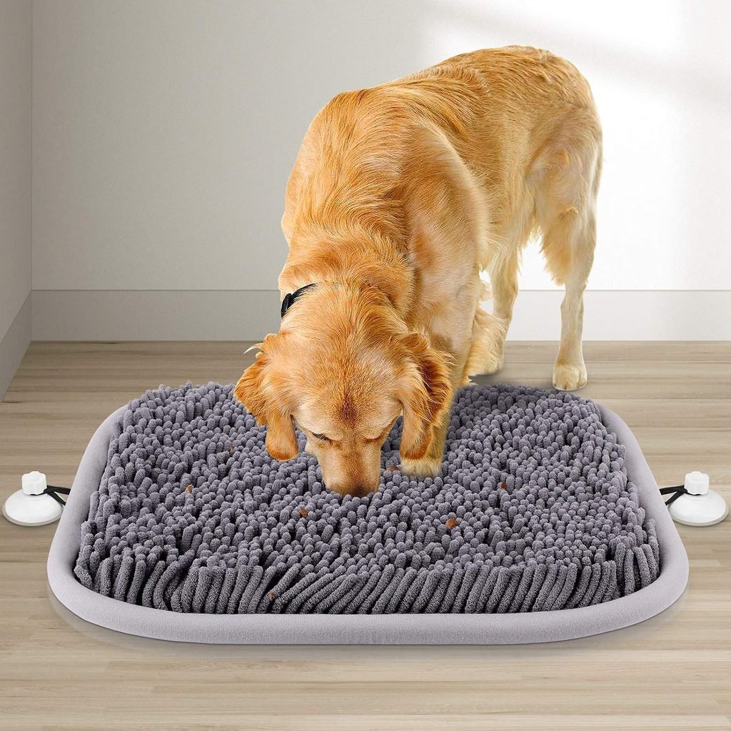 Wooly Snuffle Mat Dog Toy for dogs left home alone