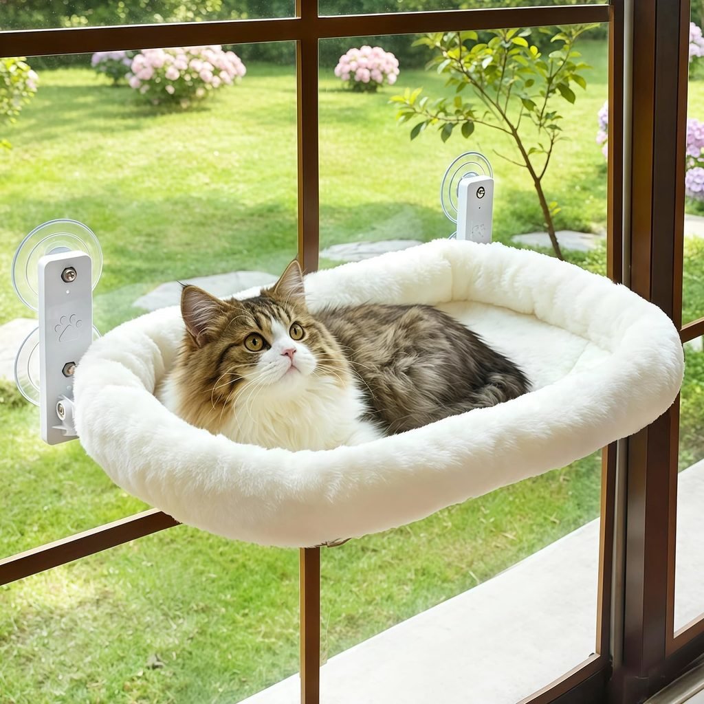AMOSIJOY Cordless Cat Window Perch
