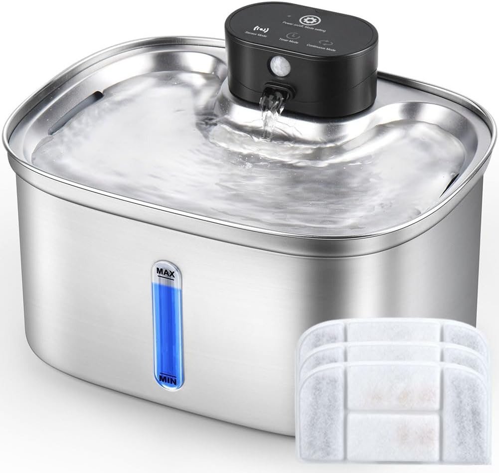 BOORCA Stainless Steel Fountain for cats- best budget