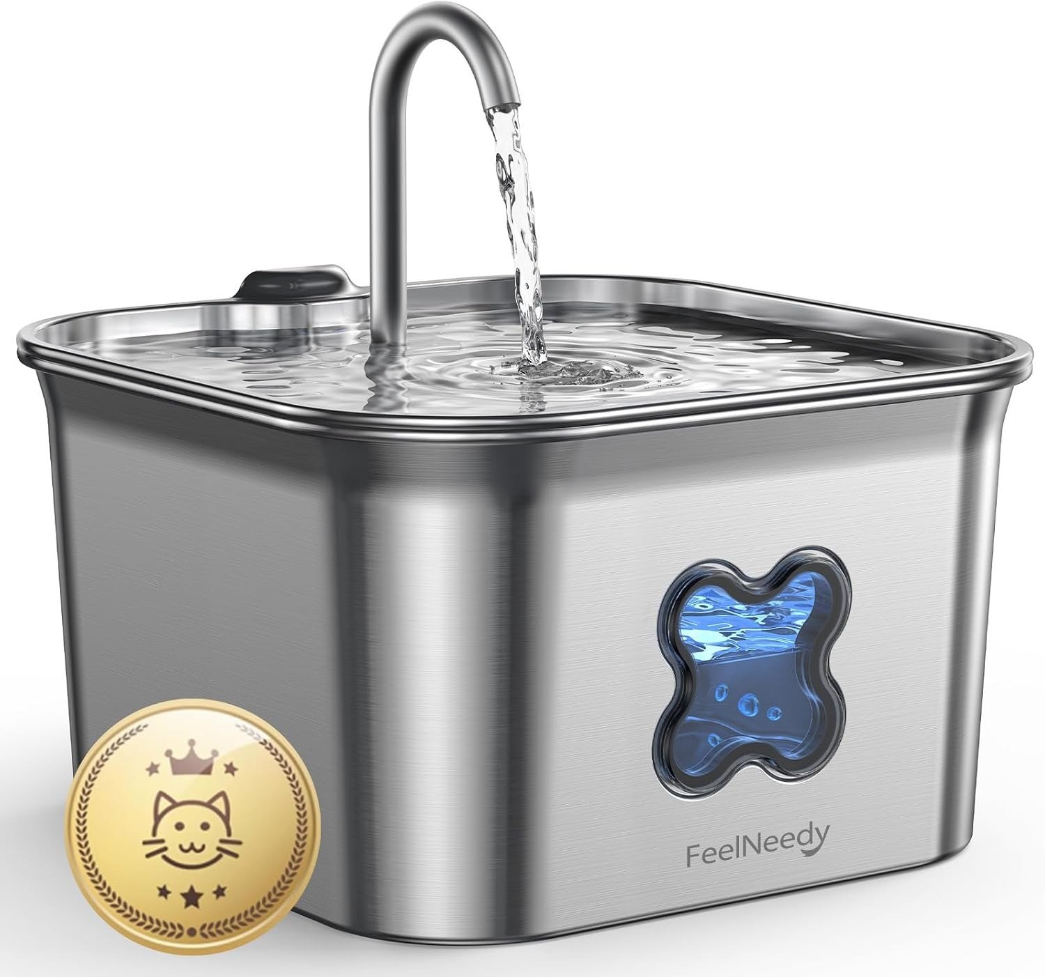 FeelNeedy 95oz Stainless Steel Fountain for multiple Cats