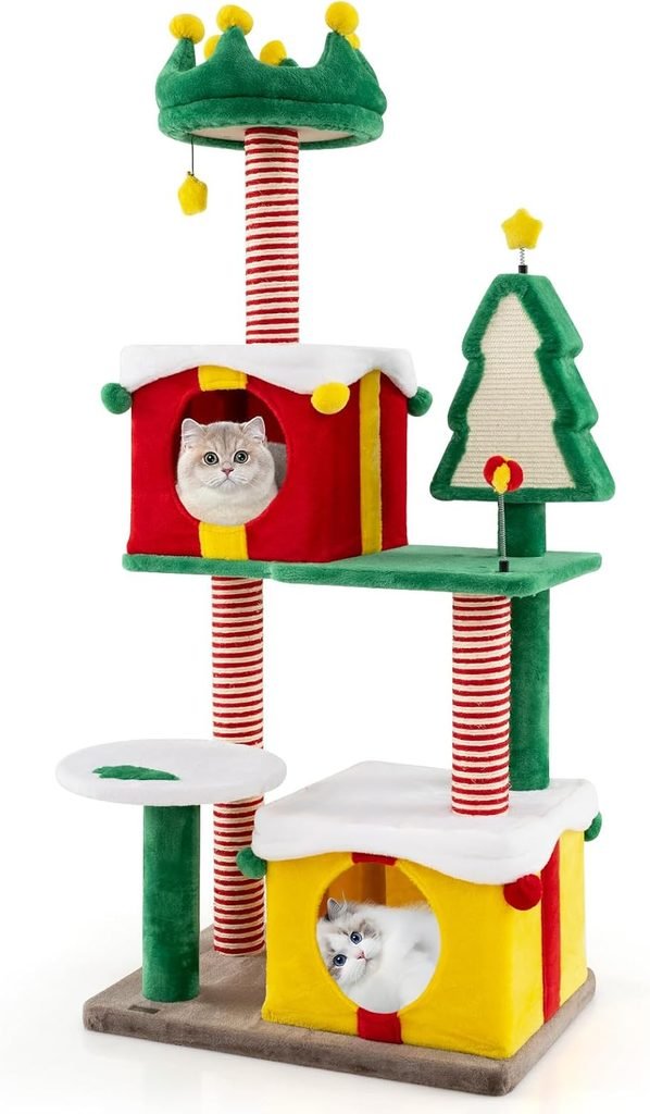 PETSITE 61 Inch Christmas-Themed Cat Tree