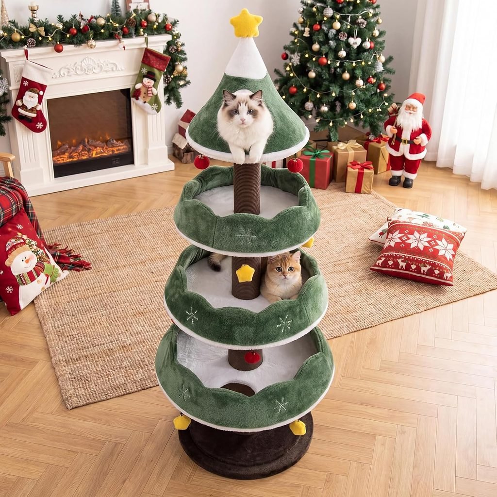 PETSITE 70.5 Inch Tall Cat Christmas Tree