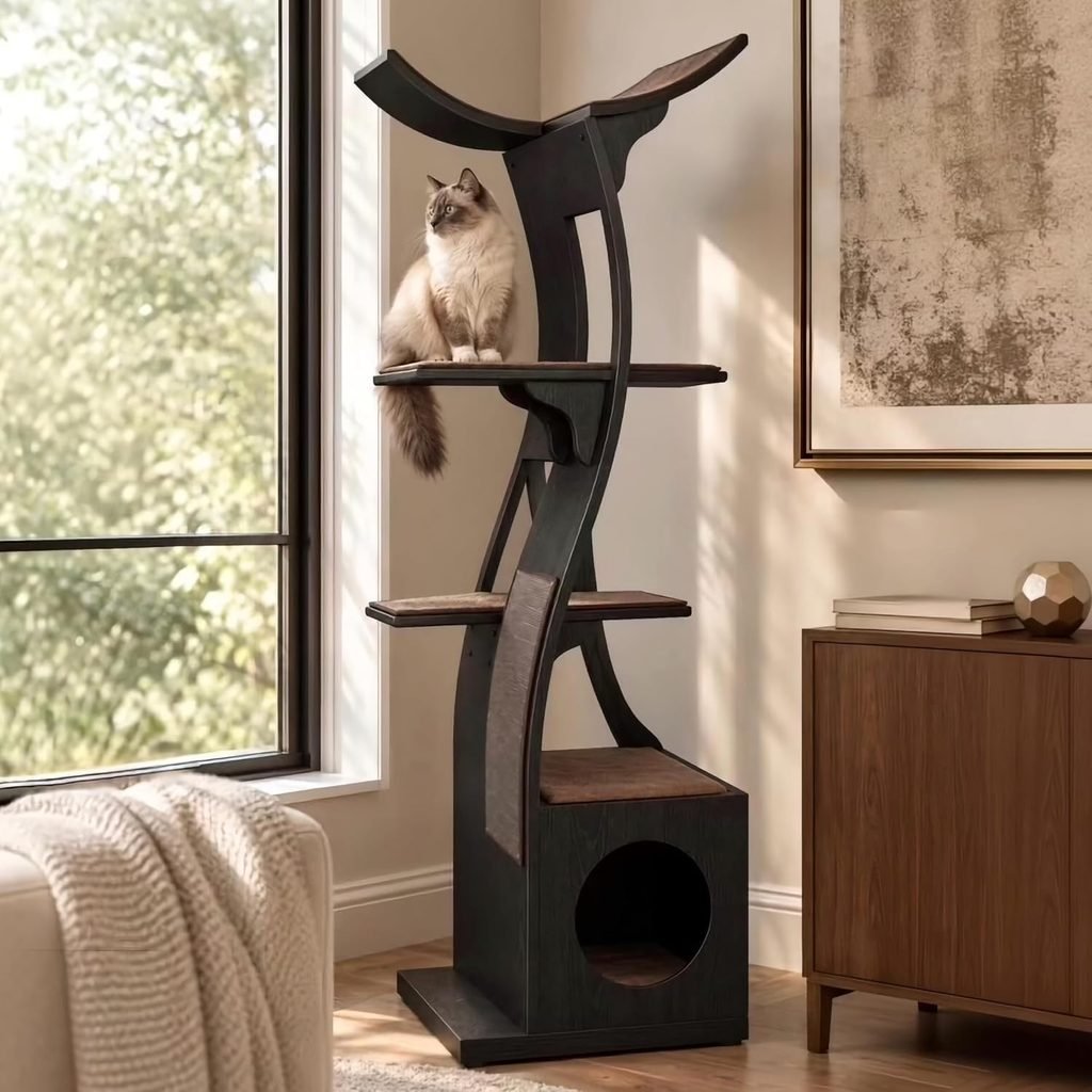 The Refined Feline Lotus Cat Tower